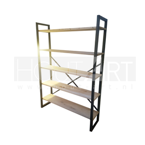 Stellingkast stalen frame met eiken