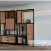 vakkenkast King stalen frame eiken van Hout-Art. Lades deuren, vakken, kast, opbergkast, deuren, zwart gepoedercoat, houtart.