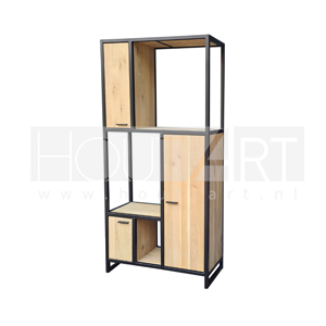 Vakkenkast King stalen frame eiken