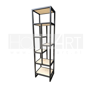 Vakkenkast stalen frame open steigerhout