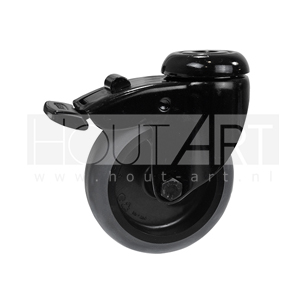 Steigerbuis wiel 75mm zwart (met of zonder rem)