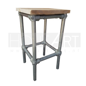 Barkruk steigerbuis met steigerhout