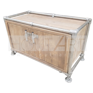 Dressoir / Kast steigerbuis met deuren steigerhout
