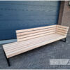 Loungebank Massive recht met rugleuning en chaise lounge staal met douglas balken van Hout-Art. Tuinset, tuinmeubel, douglasbalken, modern, industrieel, stalen frames, houtart.