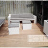 Loungebank recht met armleuning steigerhout van Hout-Art. Tuinmeubel, loungeset, gebruikt hout, buitenkeuken, vuurtafel, tuinmeubels, houtart.