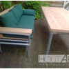 Loungebank recht verzinkte steigerbuis met steigerhout doorlopende rugleuning van Hout-Art.