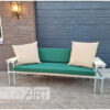 Loungebank recht verzinkte steigerbuis met steigerhout doorlopende rugleuning van Hout-Art.