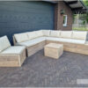 Loungestoel steigerhout dichte onderkant van Hout-Art. tuinmeubel, loungeset, gebruikt hout, loungebank, hocker, bijzettafel, houtart.