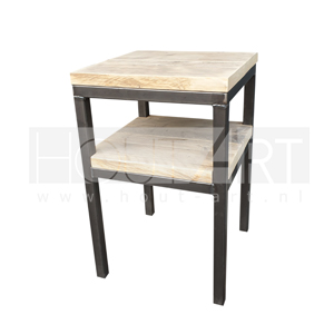 Nachtkastje stalen frame met legplank steigerhout