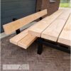 Picknick set massive staal met douglas balken en rugleuning van Hout-Art.