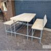 Picknick set verzinkte steigerbuis met steigerhout XL van Hout-Art.
