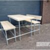 Picknick set verzinkte steigerbuis met steigerhout XL van Hout-Art.