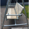 Schommelbank verzinkte steigerbuis met steigerhout van Hout-Art. tuinbank, verzonken, schommel, gebruikt hout, industrieel, tuinmeubels, loungebank, houtart.
