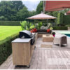 Vuurtafel inbouwbrander salontafel luxe rechthoek steigerhout van Hout-Art. terrasverwarming