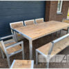 Stoel tuinstoel verzinkt stalen frame met steigerhout van Hout-Art.