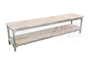 Tv-Meubel Lorenz steigerbuis met steigerhout