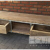 tv-meubel lorenz plus verzinkte steigerbuis met steigerhout van Hout-Art. Industrieel, modern, tvmeubel, steigerbuizen, zwart, gepoedercoat, houtart.