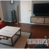 tv-meubel Lugano stalen frame met steigerhout van Hout-Art. staal, frames, zwart gepoedercoat, industrieel, houtart.