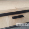 TV-meubel stalen frame met lades eiken van Hout-Art. stalen frames, zwart gepoedercoat, houtart.