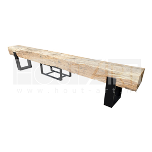 Tv-Meubel stalen u-poot audioframe met oud eiken spoorbiels