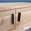 Tv-meubel stalen zijframe deuren en open vakken eiken van Hout-Art. staal, gepoedercoat, zwart, industrieel.
