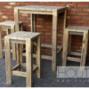Bartafel new age van steigerhout en barkrukken van Hout-Art.