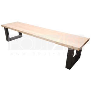 Bank U-poot staal met massief eiken
