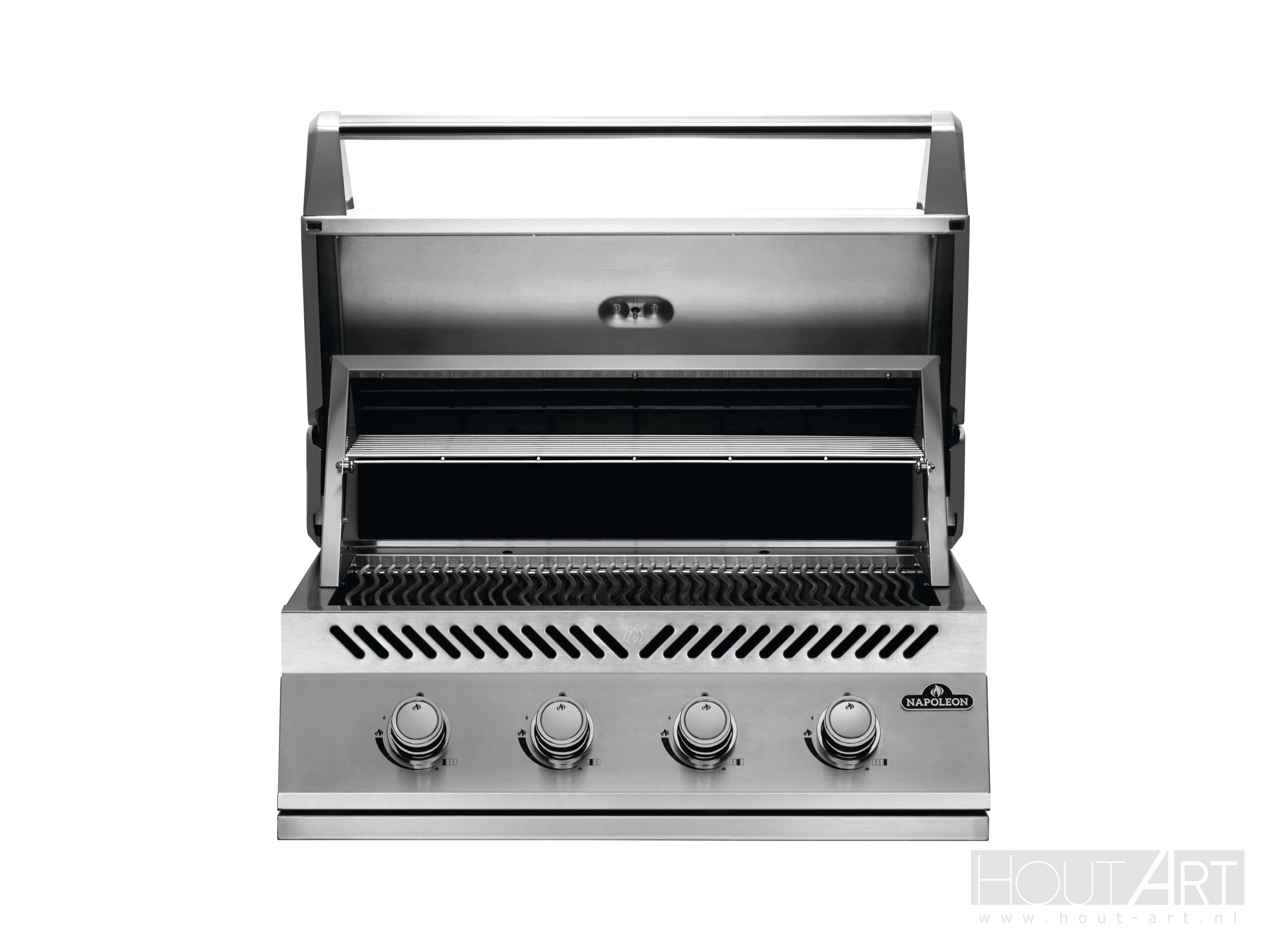 Inbouw BBQ Napoleon 500-serie dubbele brander van Hout-Art.