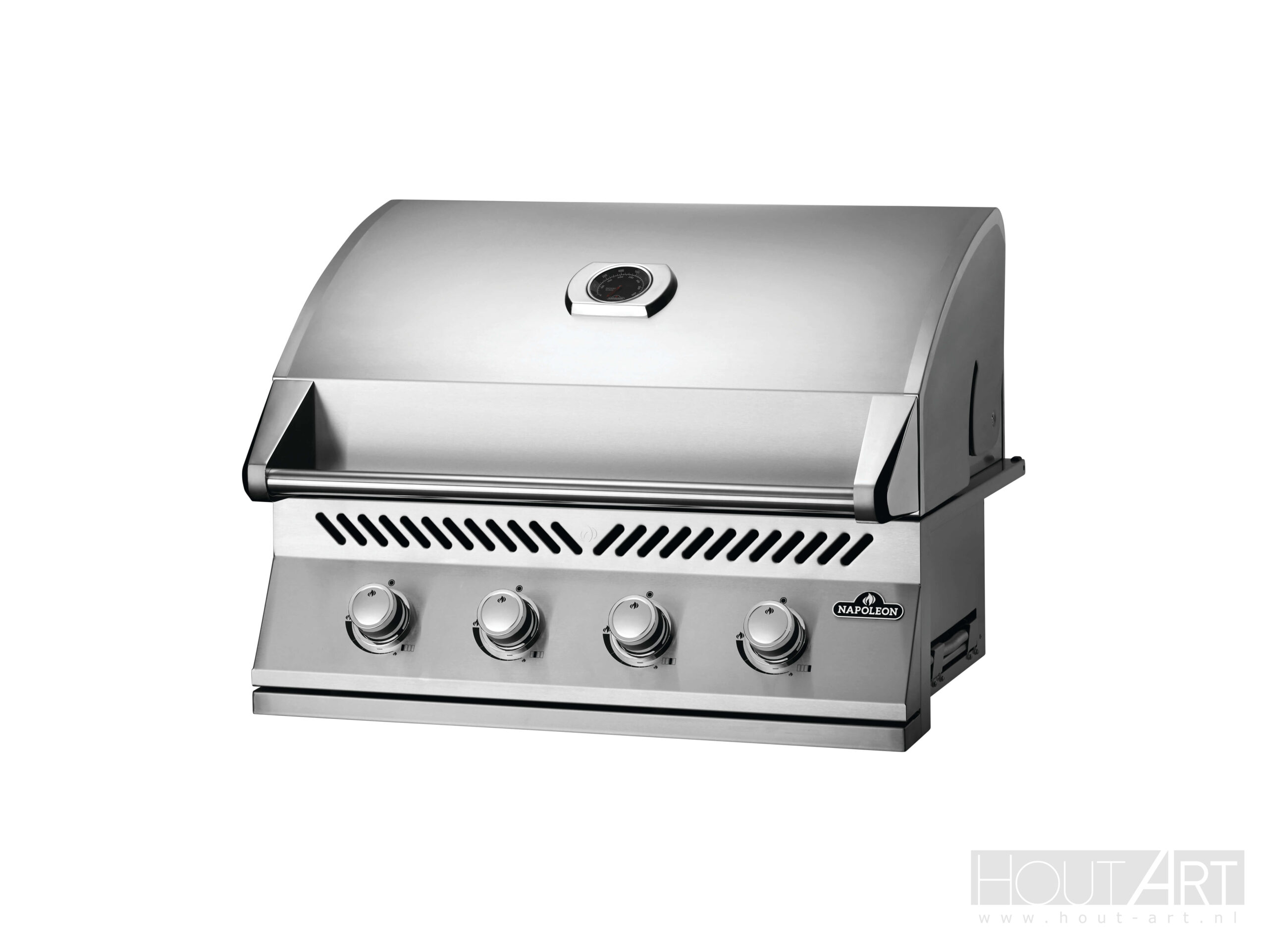 Inbouw BBQ Napoleon 500-serie dubbele brander van Hout-Art.