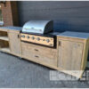 Buitenkeuken XL luxe deur, open vak voor Boretti Ibrido Ligorio Top van Hout-Art, steigerhout, gebruikt hout, industrieel, wielen, BBQ, barbecue.