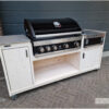 Buitenkeuken voor grandhall g5 maxim en elite van Hout-Art, steigerhout, whitewash, searbrander, buitenkeukens, open vak, deurtjes, houtart.