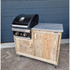 Buitenkeuken enkel voor Grandhall G2 Classic van Hout-Art. In nieuw of gebruikt steigerhout met keramische plaat en wielen. BBQ, barbecue, buitenkeukens,