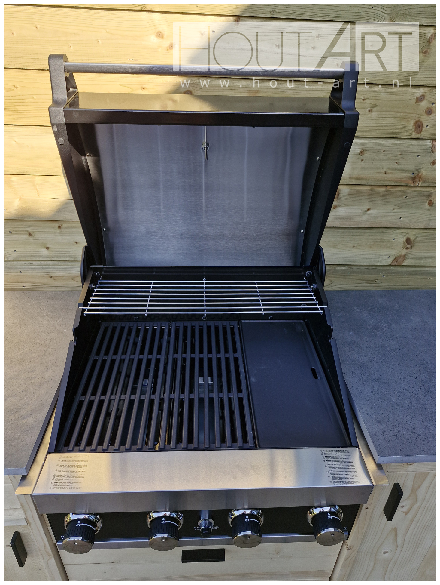Buitenkeuken luxe dubbel grandhall premium G3 of G4 van steigerhout van Hout-Art.