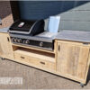 Buitenkeuken fridge voor grandhall premuim g3 en g4 plus open vak en lade van steigerhout door Hout-Art. houtart, gebruikt hout, handgreep, lades, buitenkeukens.