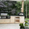 Buitenkeuken losse kast dubbel deur en legplank van steigerhout van Hout-Art.