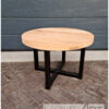 Salontafel set dubbele u staal eiken rond van Hout-Art.