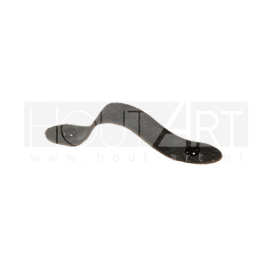 Leren handgreep breed zwart gevlamd