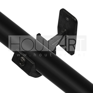 Steigerbuis koppeling leuningdrager open zwart Type 35