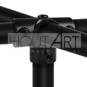 Steigerbuis koppeling t-stuk met zij-uitgang zwart Type 24