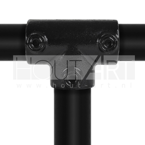 Steigerbuis koppeling t-stuk lang zwart Type 4