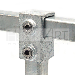 Steigerbuis koppeling vierkant verzinkt t-stuk kort Type 2s