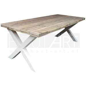 Tafel steigerhout houten kruispoot