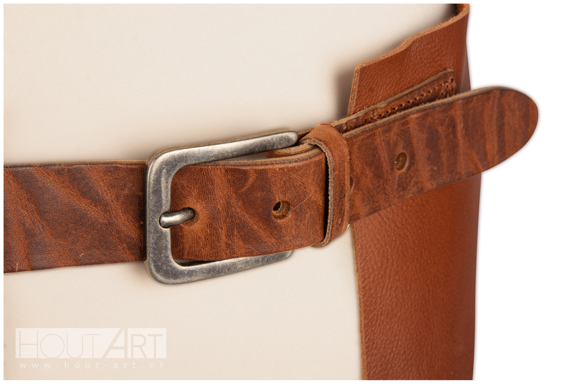 BBQ Boretti lederen schort, sloof Antonio van Hout-Art.