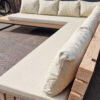Los chaise loungedeel uitbreiding Massive loungebank staal met douglas balken van Hout-Art.