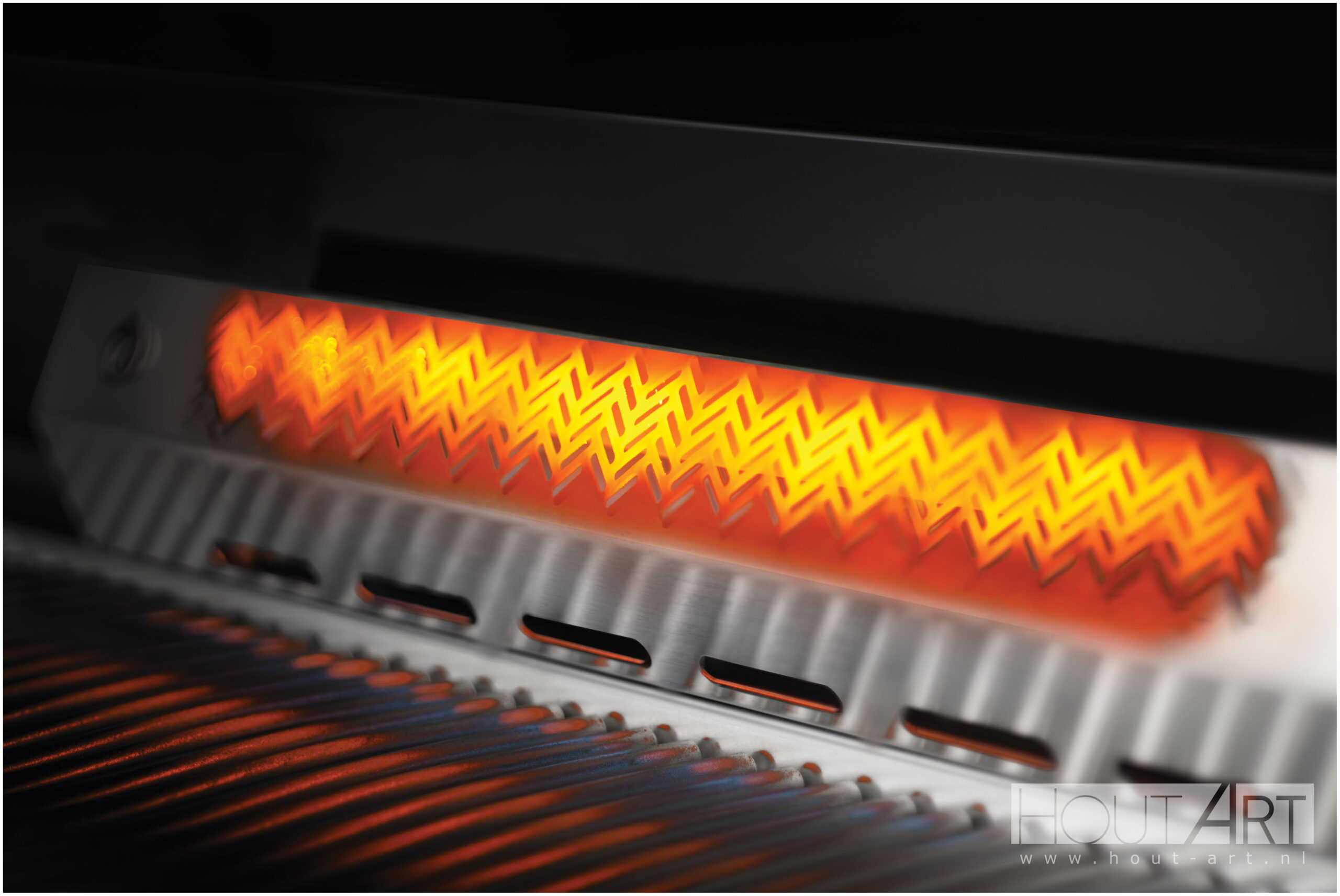 Inbouw BBQ Napoleon 700-serie dubbele hoofdbrander van Hout-Art.