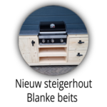 Hout-Art nieuw steigerhout behandeld in blanke beits,