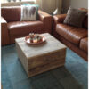 Salontafel blok zwevend steigerhout van Hout-Art.