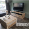 Salontafel blok zwevend steigerhout van Hout-Art.