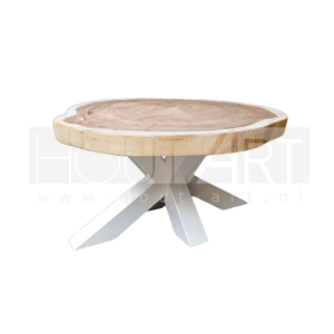 Salontafel Matrix poot staal met Suar rond