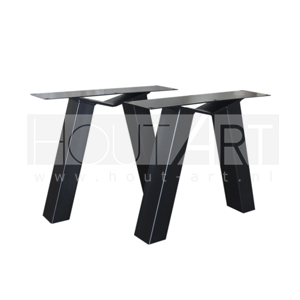 Set stalen salontafel M-poten 8x6cm zwarte poedercoating